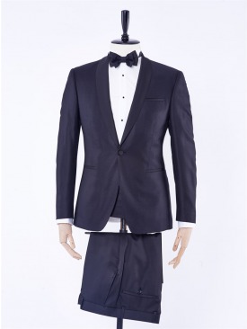 SİYAH MICRO SMOKİN TAKIM - SLIM FIT